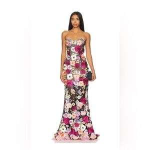 NWOT Bronx and Banco Strapless Floral Maxi Dress